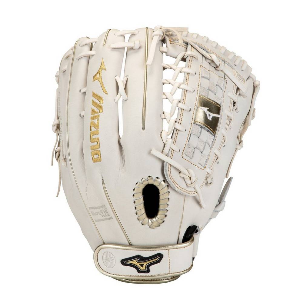 Mizuno Women's MVP Prime SE Fastpitch Softball Glove 13" White/Gold (312854-VAQ)